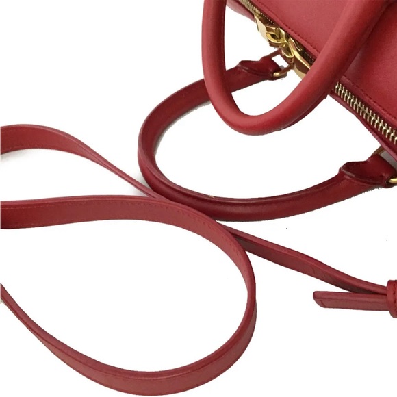 Saint Laurent Red Leather Baby Duffel 2 Way Shoulder Bag - Picture 8 of 14